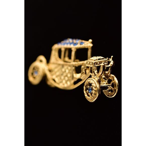 Danecraft Vintage Car Pin Brooch Crystal Classic Antique Show Gold NOS BinA18 - Picture 4 of 12